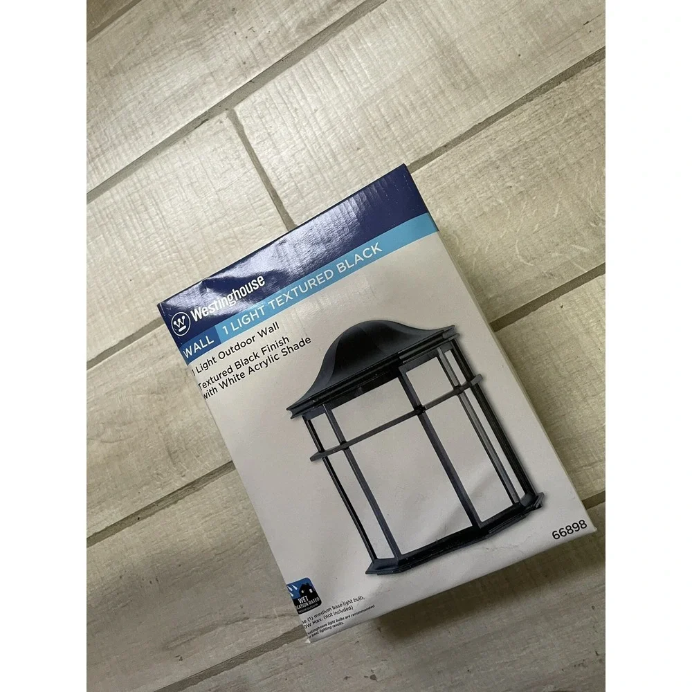 Westinghouse 66898 Textured Black on Cast Aluminum 1-Light Outdoor‎ Wall Lantern